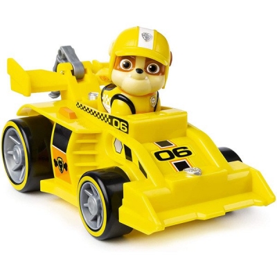 PATRULA CATELUSILOR RUBBLE MASINA DE CURSE CU SUNETE SI MOTOR PULL-BACK SPIN MASTER