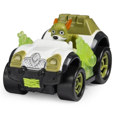 PATRULA CATELUSILOR MACHETA METALICA TRACKER SUPER EROU CU MASINA 4X4 SPIN MASTER