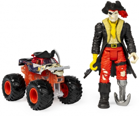 Masina de jucarie Macheta Blestemul Piratilor si figurina Capitanul Negru Monster Jam Spin Master
