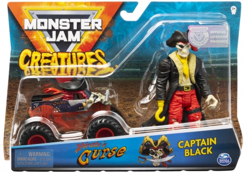 Masina de jucarie Macheta Blestemul Piratilor si figurina Capitanul Negru Monster Jam Spin Master