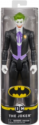 Figurina Joker costum negru, cu 11 puncte de articulatie, 30 cm, Batman Spin Master