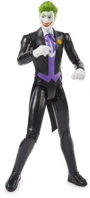 Figurina Joker costum negru, cu 11 puncte de articulatie, 30 cm, Batman Spin Master