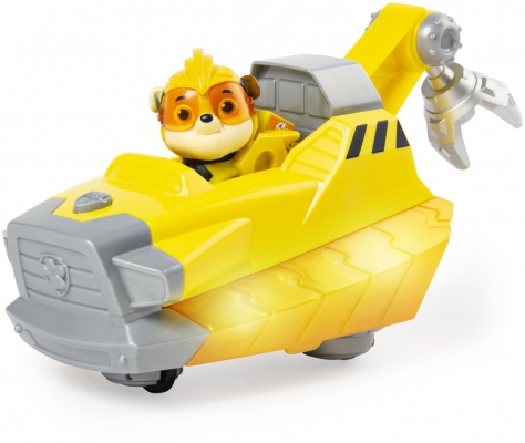 PATRULA CATELUSILOR VEHICUL CU FIGURINA RUBBLE SUNETE SI LUMINI SPIN MASTER