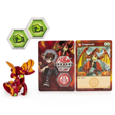 Figurina bila Bakugan S2 Basic Dragonoid cu card Baku-gear Spin Master
