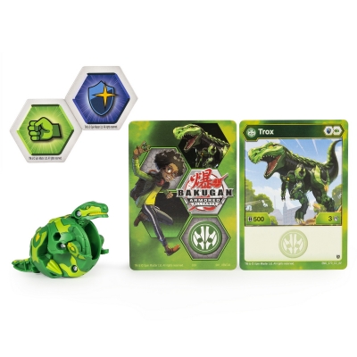 Figurina bila Bakugan S2 Basic Trox cu card Baku-gear Spin Master
