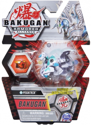 Figurina bila Bakugan S2 Basic Pegatrix cu card Baku-gear Spin Master