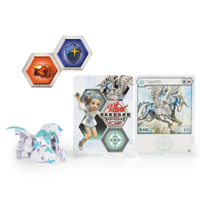 Figurina bila Bakugan S2 Basic Pegatrix cu card Baku-gear Spin Master