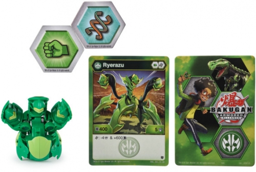 Figurina bila Bakugan S2 Basic Ryerazu cu card Baku-gear Spin Master