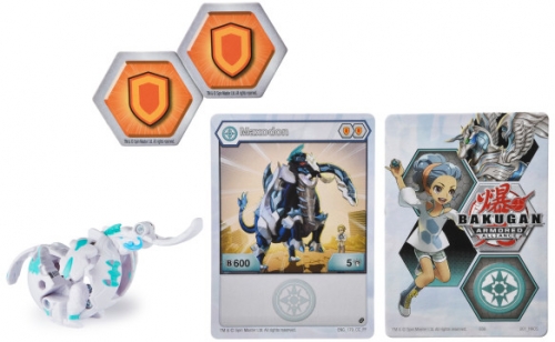 Figurina bila Bakugan S2 Basic Eroul Maxodon cu card Baku-gear Spin Master