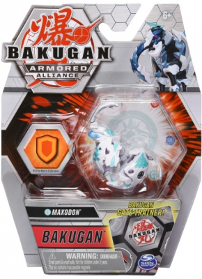 Figurina bila Bakugan S2 Basic Maxodon cu card Baku-gear Spin Master