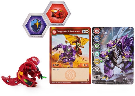 Figurina bila Bakugan S2 Basic Dragonoid cu card Baku-gear Spin Master