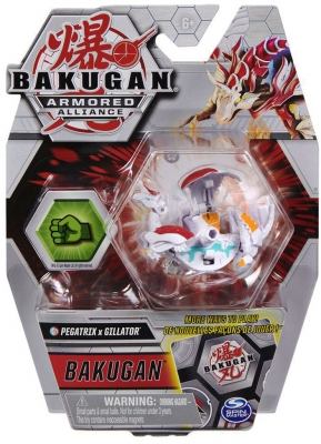 Figurina bila Bakugan S2 Basic Pegatrix cu card Baku-gear Spin Master
