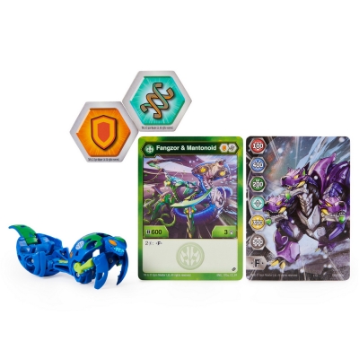 Figurina bila Bakugan S2 Basic Fangzor cu card Baku-gear Spin Master