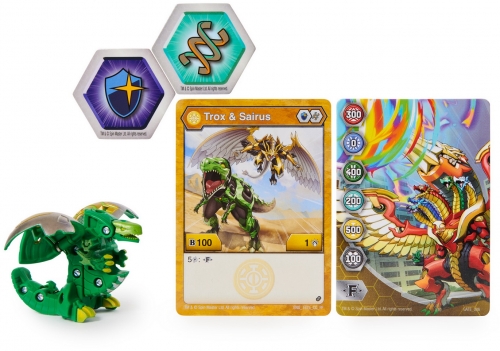 Figurina bila Bakugan S2 Basic Trox cu card Baku-gear Sairus Spin Master