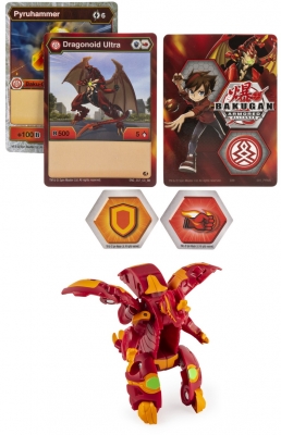 Figurina bila Bakugan S2 Ultra Dragonoid cu card Baku-gear Spin Master