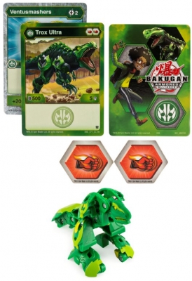 Figurina bila Bakugan S2 Ultra Trox cu card Baku-gear Spin Master