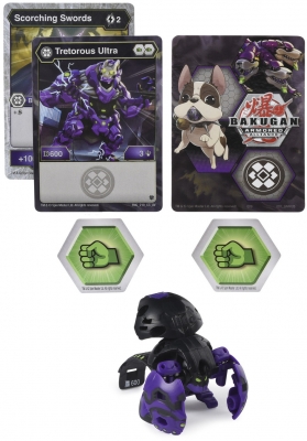 Figurina bila Bakugan S2 Ultra Tretorous cu card Baku-gear Spin Master