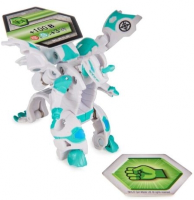 Figurina bila Bakugan S2 Ultra Dragonoid Blue cu card Baku-gear Spin Master