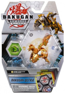 Figurina bila Bakugan S2 Ultra Howlkor cu card Baku-gear Spin Master