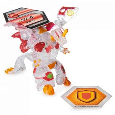 Figurina bila Bakugan S2 Ultra Dragonoid Red cu card Baku-gear Spin Master
