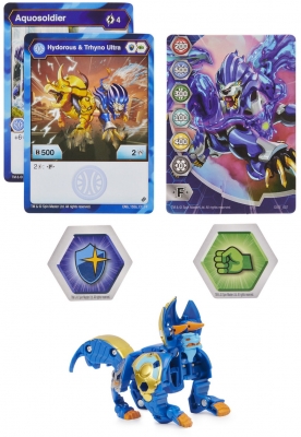 Figurina bila Bakugan S2 Ultra Hydorous Trhyno cu card Baku-gear Spin Master