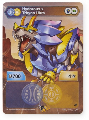 Figurina bila Bakugan S2 Ultra Hydorous Trhyno cu card Baku-gear Spin Master