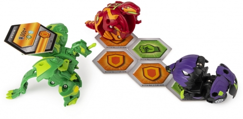 Figurine bila Bakugan S2 Start Pack Trox Hydorous si Dragonoid Ultra 3 buc/set Spin Master
