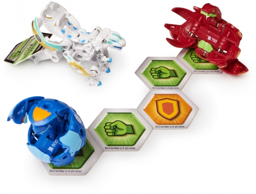 Figurine bila Bakugan S2 Start Pack Ryerazu Cimoga si Trox Nobillious Ultra 3 buc/set Spin Master