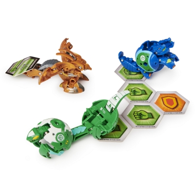 Figurine bila Bakugan S2 Start Pack Howlkor Fangzor si Sairus Ultra 3 buc/set Spin Master