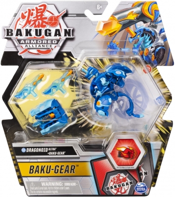Figurina bila Bakugan S2 Ultra Dragonoid cu echipament Baku-gear Spin Master