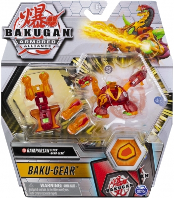Figurina bila Bakugan S2 Ultra Ramparian cu echipament Baku-gear Spin Master