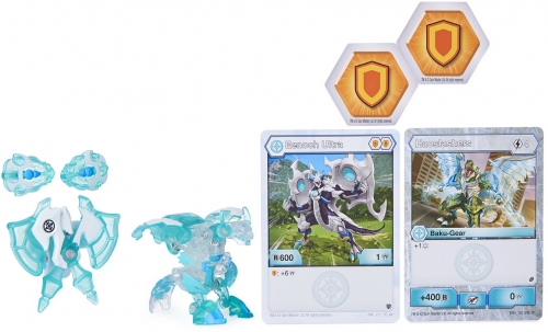 Figurina bila Bakugan S2 Ultra Eenoch cu echipament Baku-gear Spin Master