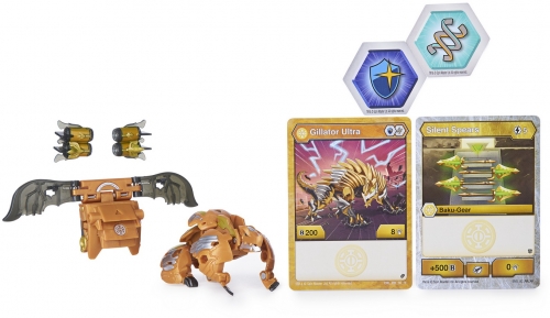 Figurina bila Bakugan S2 Ultra Gillator cu echipament Baku-gear Spin Master