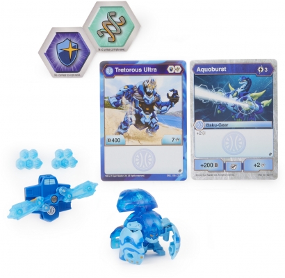 Figurina bila Bakugan S2 Ultra Tretorous cu echipament Baku-gear Spin Master