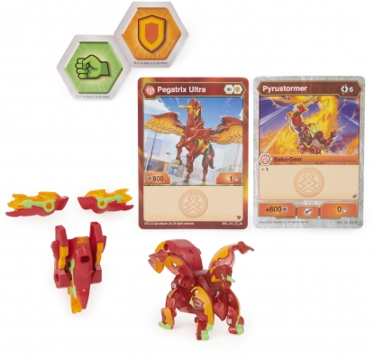 Figurina bila Bakugan S2 Ultra Pegatrix cu echipament Baku-gear Spin Master
