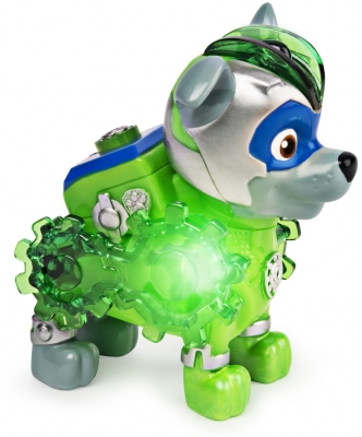 Figurina luminoasa Rocky Charged Up Patrula Catelusilor Spin Master