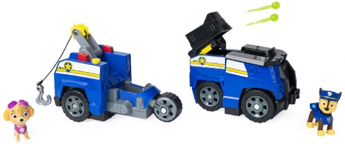 Masina de jucarie, 2 in1, Split second Chase, masina de politie Patrula Catelusilor Spin Master