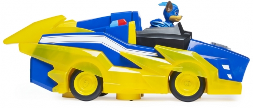 Set Charged Up cu figurina Chase cu masina care se transforma Patrula Catelusilor Spin Master