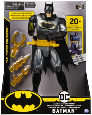 Figurina Batman Deluxe cu accesorii si fraze in limba engleza, 29 cm, Spin Master