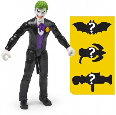 Figurina Joker articulata, 10 cm, cu 3 accesorii surpriza Spin Master