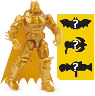 Figurina Batman Gold, 10 cm, cu 3 accesorii surpriza Spin Master