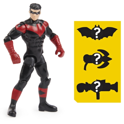 Figurina Nightwing, articulata, 10 cm, cu 3 accesorii surpriza Spin Master