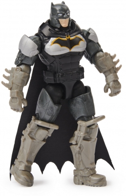 Figurina Batman costum cu armura, negru, 10 cm, cu 3 accesorii surpriza Spin Master