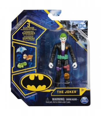 Figurina Joker articulata, 10 cm, cu 3 accesorii surpriza Spin Master