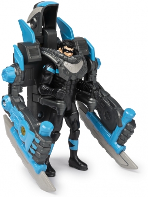 Figurina Nightwing, 10 cm, cu mega accesorii pentru lupta Spin Master