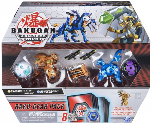 Set de lupta cu figurine Bakugan S2 Ultra Howlkor si Dragonoid cu Baku-gear Spin Master
