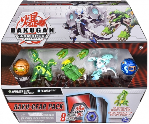 Set de lupta cu figurine Bakugan S2 Ultra Howlkor si Eenoch cu Baku-gear Spin Master