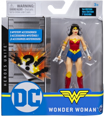 Figurina Wonder Woman flexibila, 10 cm, cu 3 accesorii Spin Master