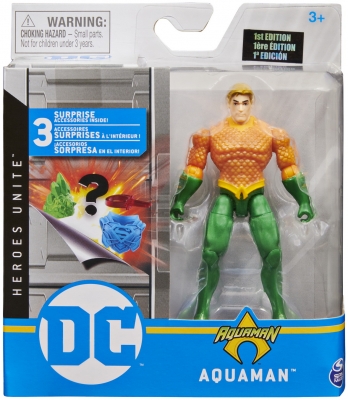 Figurina Aquaman 11 puncte mobile, 10 cm, cu accesorii Spin Master