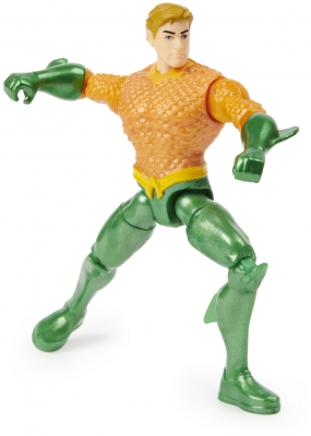 Figurina Aquaman 11 puncte mobile, 10 cm, cu accesorii Spin Master